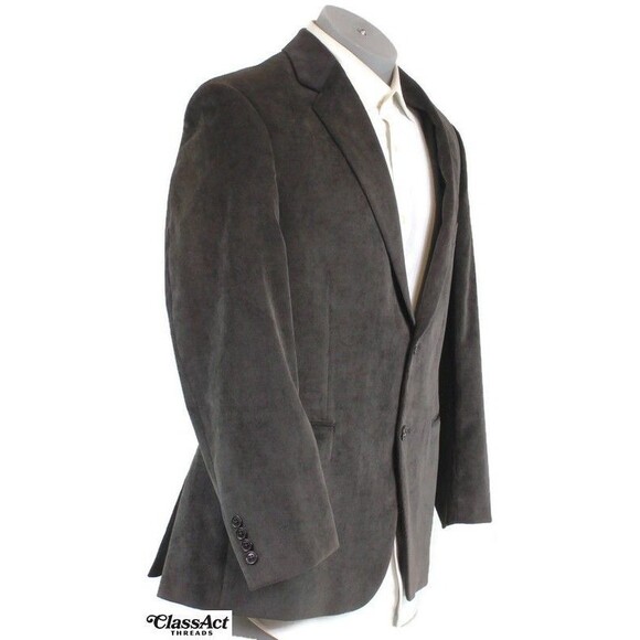 Calvin Klein Men’s  Brown 2 Button Double Vent Corduroy Blazer  Sport Coat 42S - Picture 2 of 8